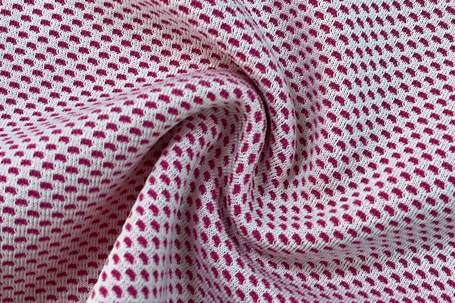 BCX-N0622: Polyester nylon vol koud gevoel tweekleurige jacquard mesh honingraatstof